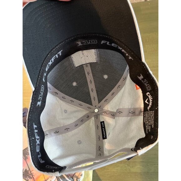 Callaway Golf Hat Beige With Orange Exclamation Mark Adjustable Snapback Cap - Picture 8 of 8